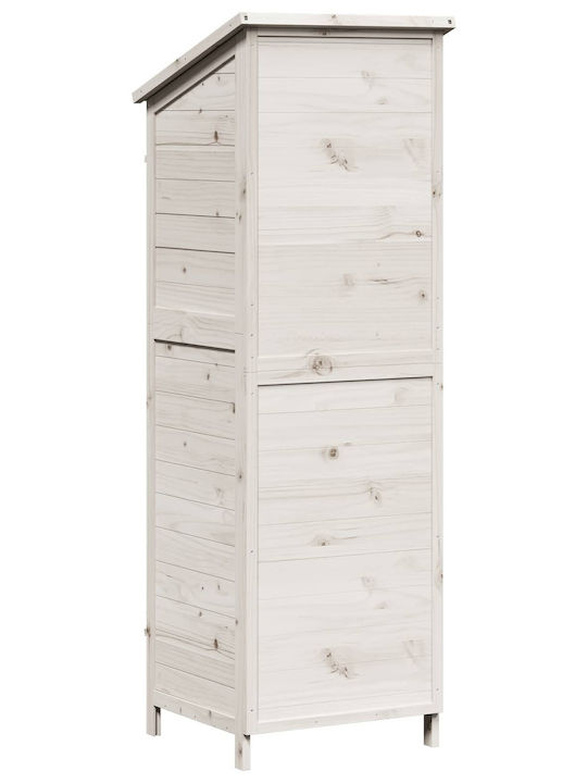 Wooden Garden Shed White 0.59x0.56x1.76m
