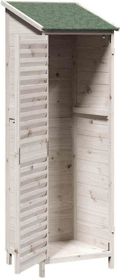 Wooden Garden Shed White 0.59x0.56x1.76m