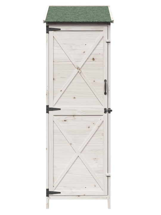 Wooden Garden Shed White 0.595x0.56x1.765m