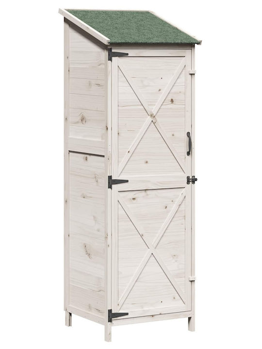 Wooden Garden Shed White 0.595x0.56x1.765m
