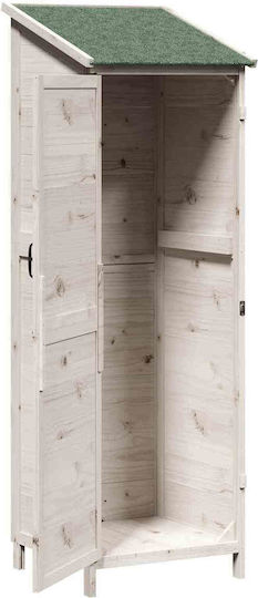 Wooden Garden Shed White 0.595x0.56x1.765m