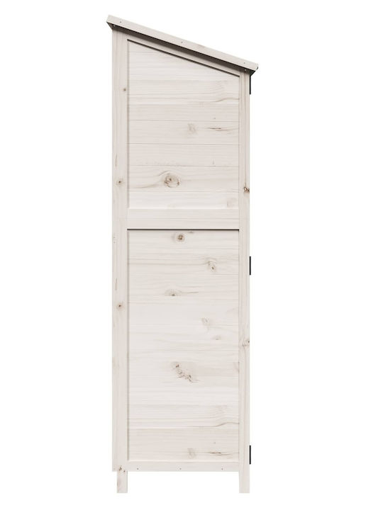 Wooden Garden Shed White 0.595x0.56x1.765m