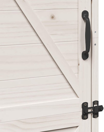 Wooden Garden Shed White 0.595x0.56x1.765m