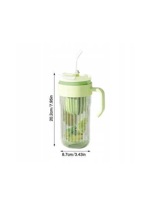 ecarla ecarla Kunststoff Cocktail/Trinken Kelch in Lila Farbe mit Strohhalm 550ml