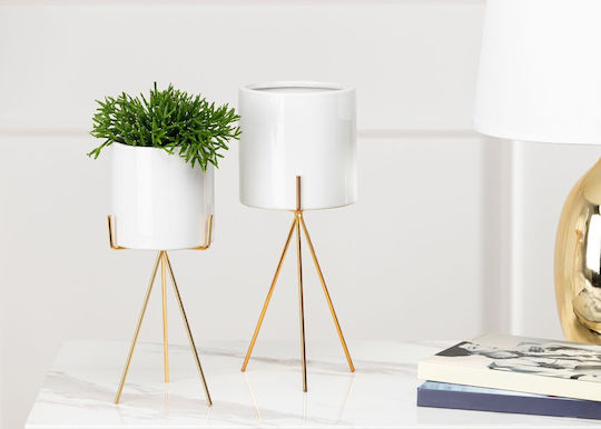HowHomely Ceramic White Flower Pot 28cm