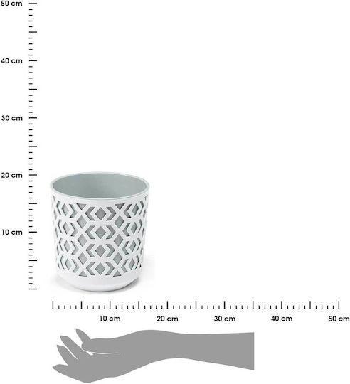 HowHomely Flower Pot White-Grey 15x15cm