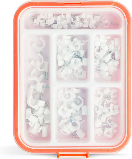 Set Von Kabelbefestigungsklammern 5–10 Mm Nagel 125 Stück Organizer Aufbewahrungsbox