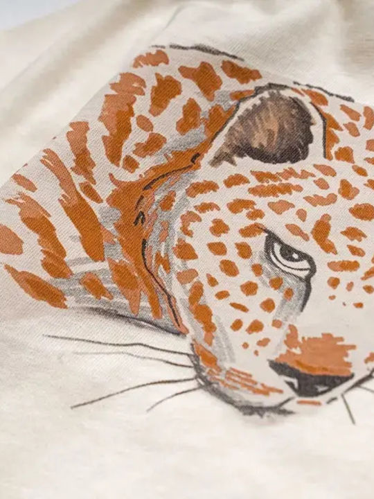 Kids' T-shirt Beige Wild Jungle