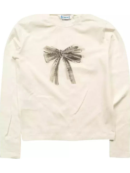 Kids Long-Sleeved Beige Basic Top