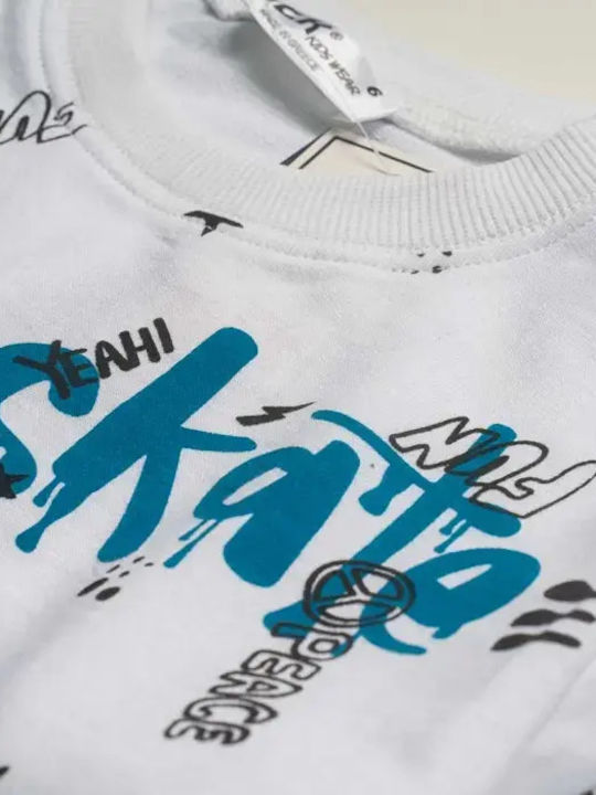 Kids Sweatpants Set Petrol - White 2pcs