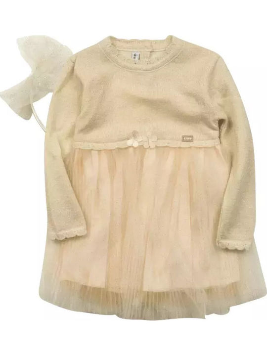 Children's Dress Long Sleeve Tulle Ecru