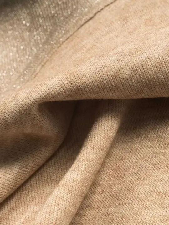 Children's Dress Long Sleeve Knitted Dark Beige