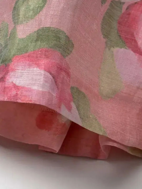 Rochie pentru Copii Mâneca scurta Din tul Floral Roz