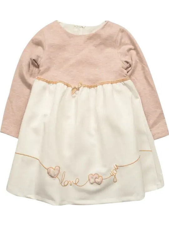 Children's Dress Long Sleeve Set with Coat and Blouse Pink