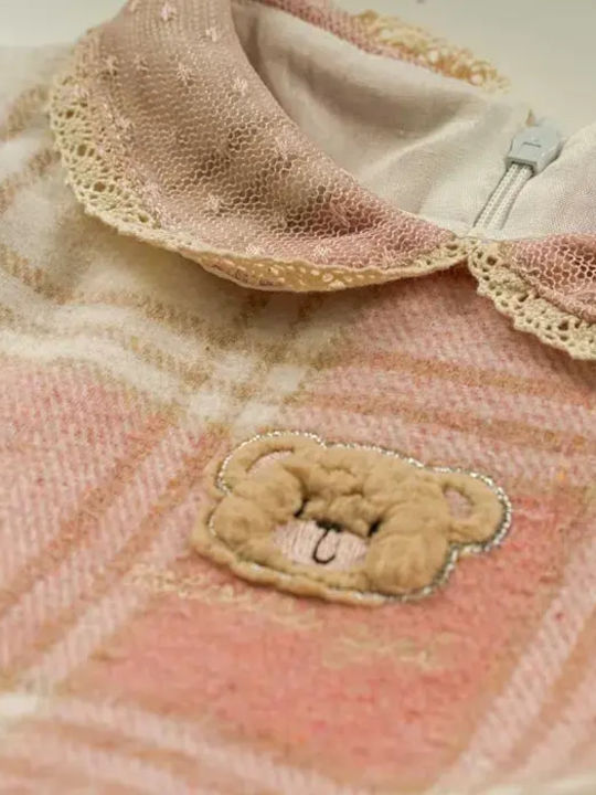 Children's Dress Long Sleeve Set with Accessories Beige, Pink