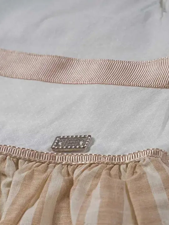Rochie pentru Copii Mâneca scurta Cu dungi Bej