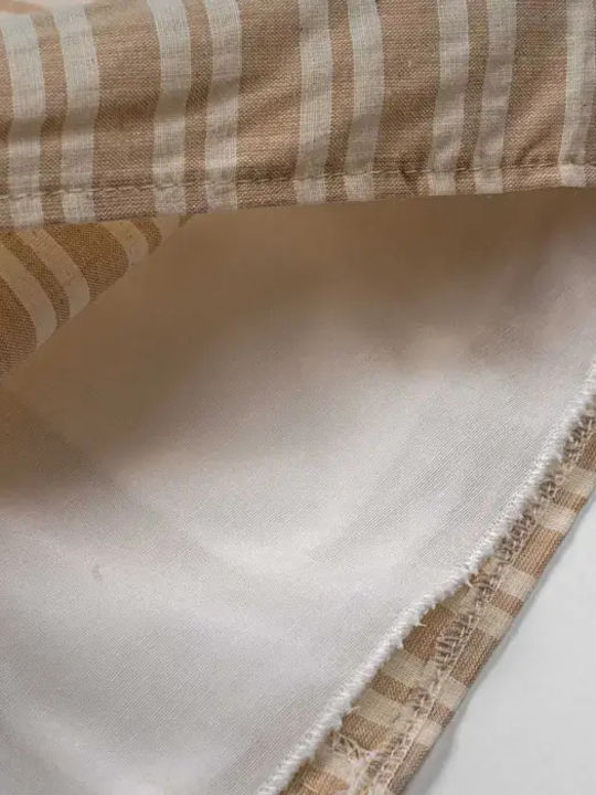Rochie pentru Copii Mâneca scurta Cu dungi Bej