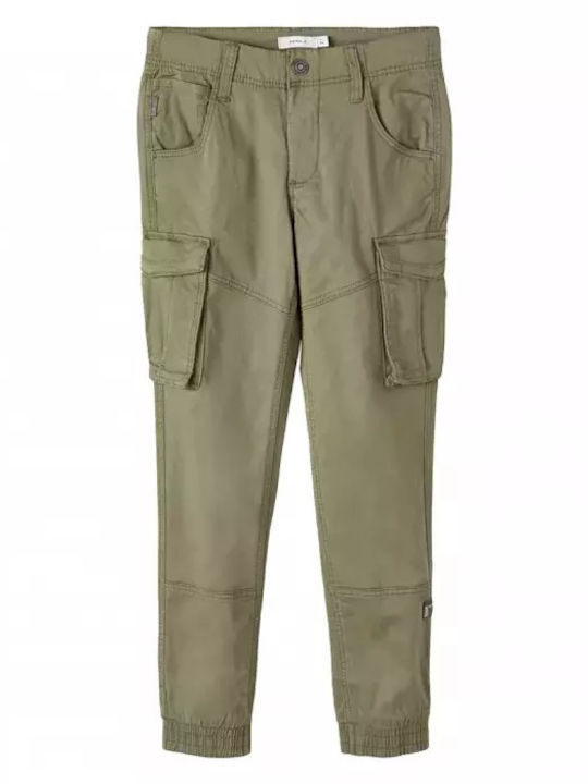 Kids' Cargo Fabric Pants Deep Lichen Green