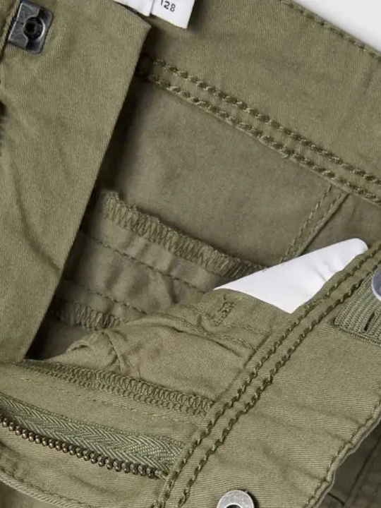 Kids' Cargo Fabric Pants Deep Lichen Green
