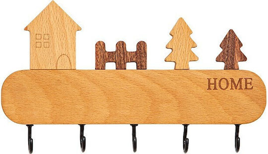Alista Home Agățătoare Chei Din Lemn Cu 5 Compartimente 13.5x23cm Alista Home Agățătoare Chei Din Lemn Cu 5 Compartimente 13.5x23cm