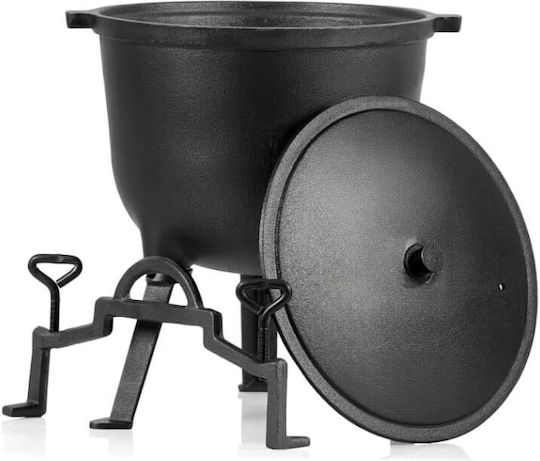 Oală Din Fontă Zola 7 L 3 Picioare Capac Inclus 37.5 X 46.5 Cm Neagră