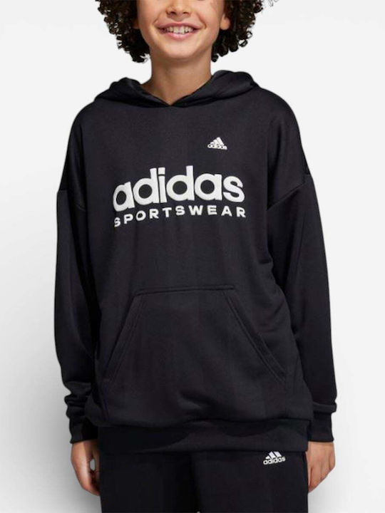 Kinder-Sweatshirt mit Kapuze und Taschen Schwarz U FT