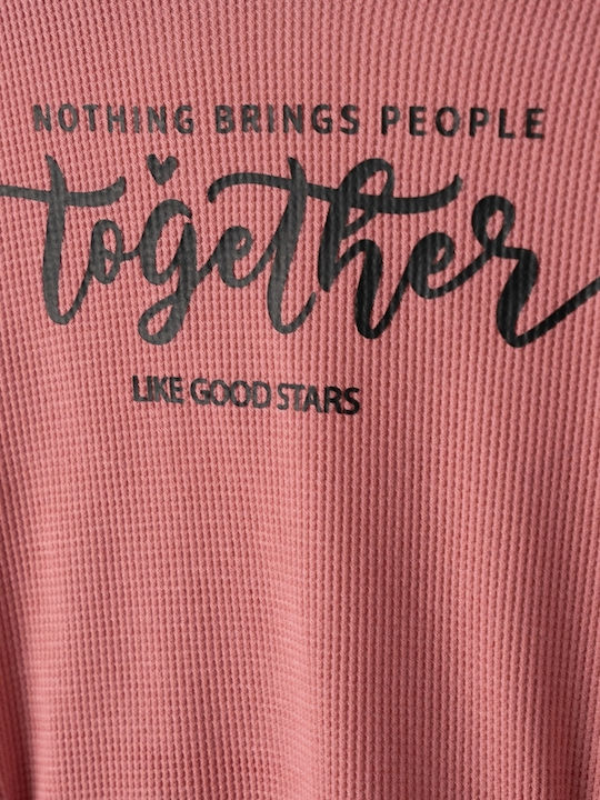 Kids Sweatshirt with Hood and Pockets Pink Together