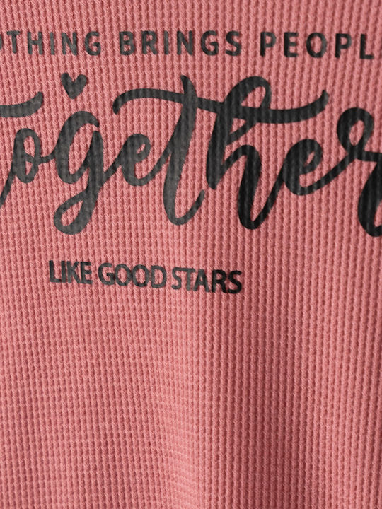 Kids Sweatshirt with Hood and Pockets Pink Together