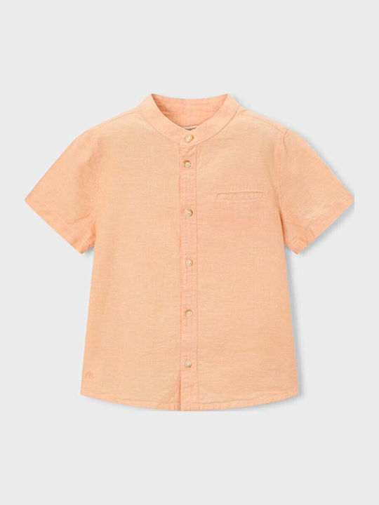 Kids Shirt Short Sleeve Linen Orange