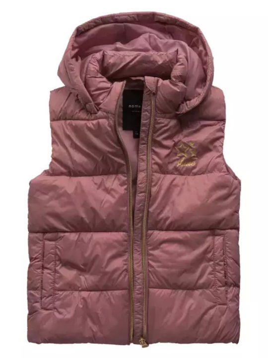Παιδικό Casual Μπουφάν Αμάνικο Κοντό με Κουκούλα Pink