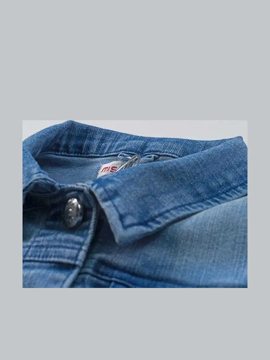 Geacă Denim Pentru Copii Albastră