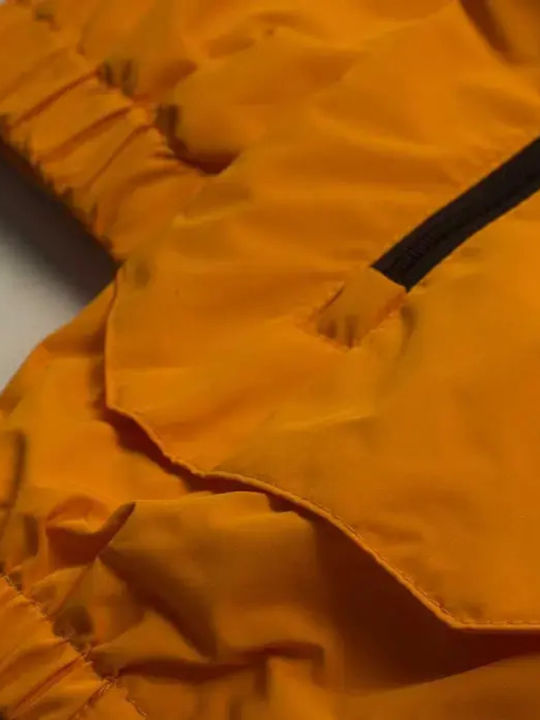 Athletics Kids Casual Windproof Hooded Orange Jacket