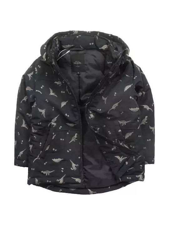 Kids' Casual Jacket with Lining & Hood Dark Sapphire