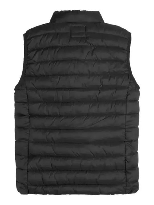 Kids' Quilted Jacket Sleeveless Short Black