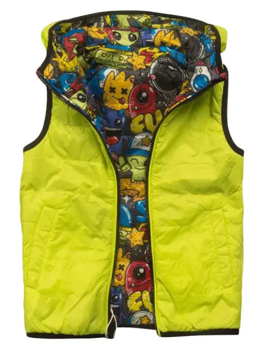 Kids' Casual Jacket Sleeveless with Hood Multicolour