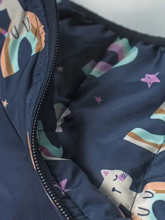 Kinder Steppjacke Ärmellos Kurz Blau