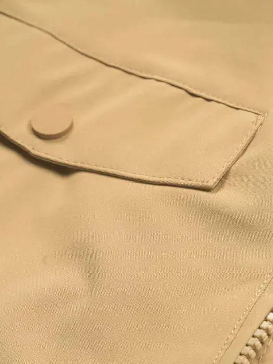 Kids Casual Short Jacket with Hood Desert Beige