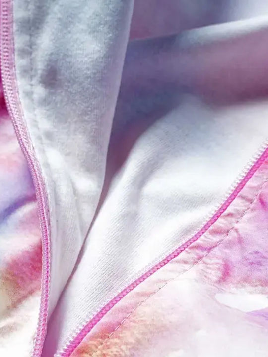 Shinny Unicorn Kids Casual Short Windproof Coat with Hood Pink