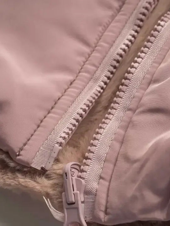 Geci Pentru Copii Casual cu Captuseală și Cu Glugă Roz