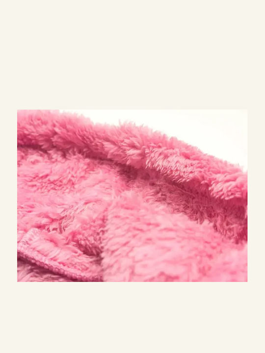 Kinderstrickjacke Pelz mit Kapuze Fuchsia