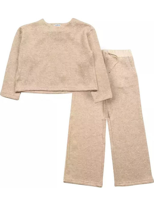 Set pentru copii cu pantaloni Iarnă 2buc Dark Beige