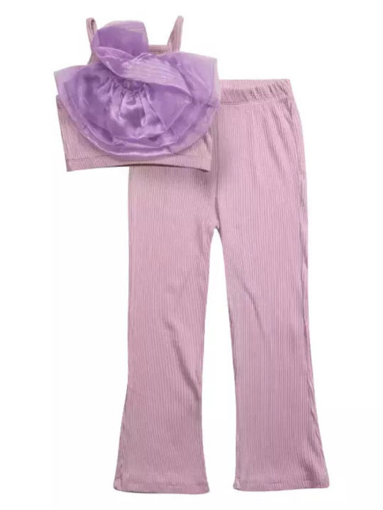 Kinder-Set mit Leggings Sommer 2Stück Lilac