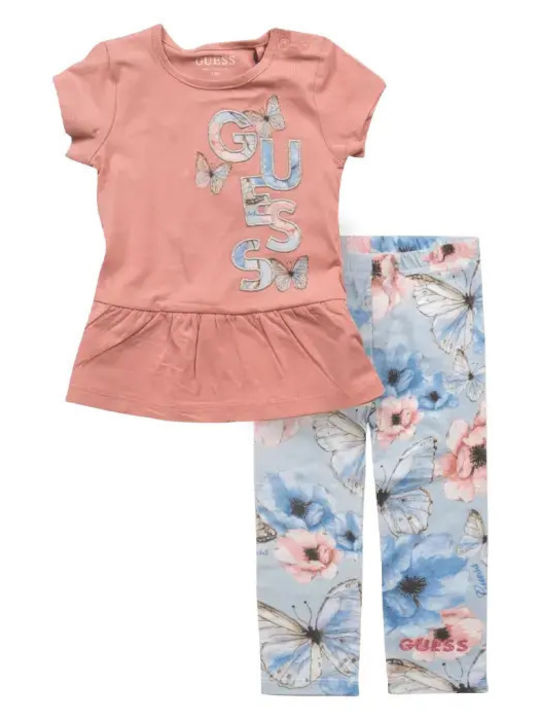 Kids Clothing Set with Leggings Summer 2 Pieces Pink
