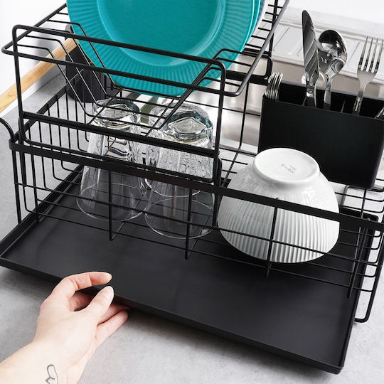 Vilde Scurgător De Chiuvetă Metalic Negru 48x29x28.5cm