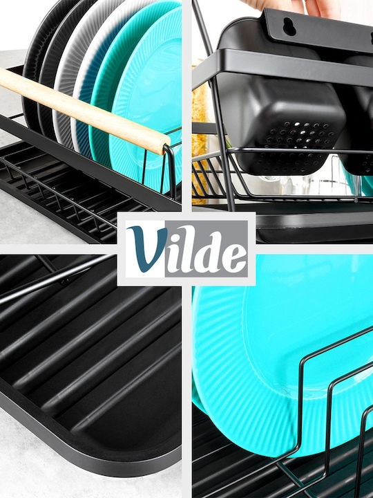 Vilde Στραγγιστήρι Γούρνας Μεταλλικό Μαύρο 45x33x18cm