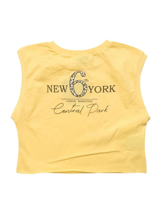 Kids' Crop Top Sleeveless Yellow