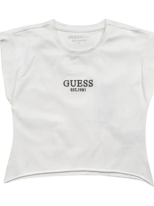 Kids Crop Top Short-Sleeved White