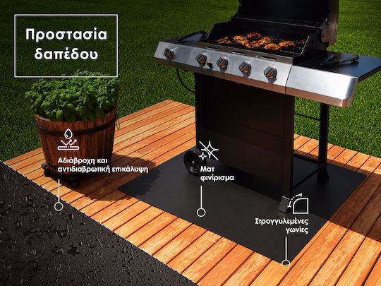 База За Барбекю Устойчива Стомана Черна Плоча Bbq 100x100 См