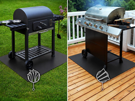 База За Барбекю Устойчива Стомана Черна Плоча Bbq 100x100 См