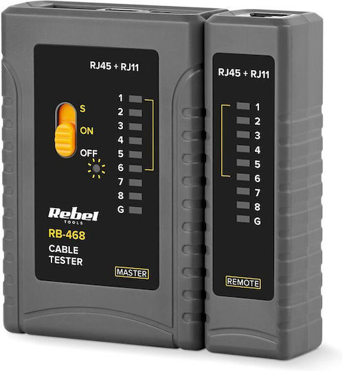Rebel RB-468 Tester Καλωδίων Δικτύου RJ45 / RJ12 / RJ11